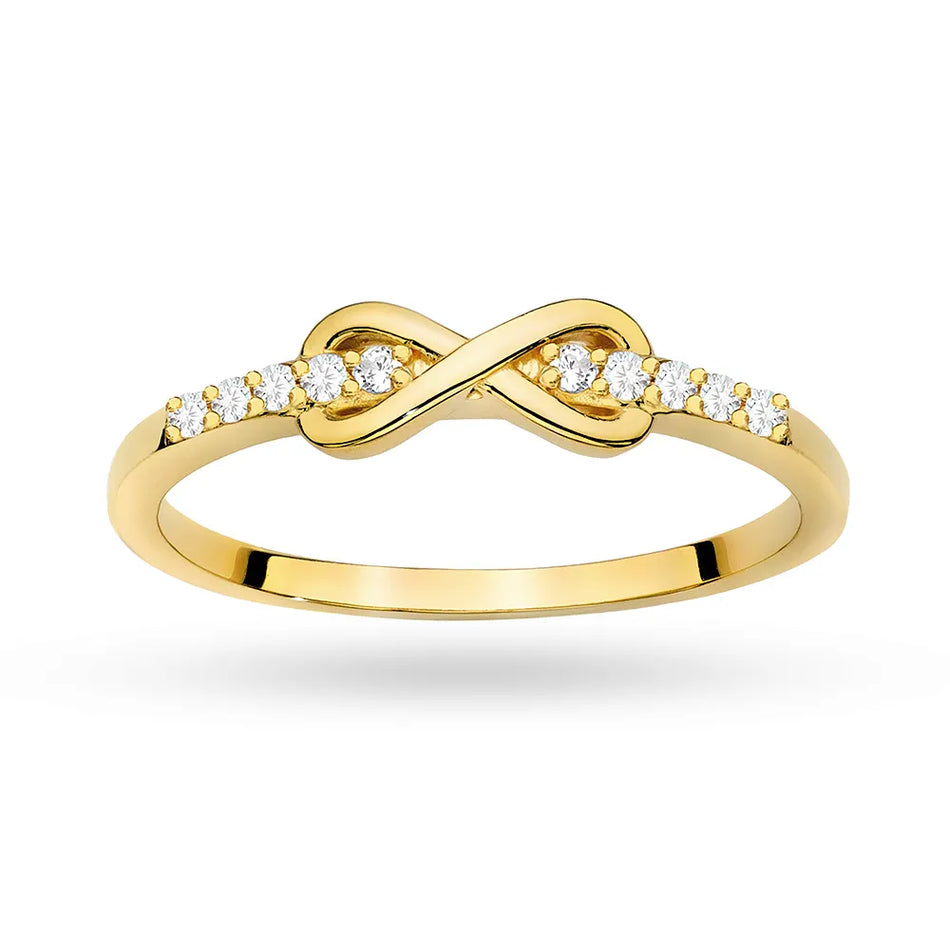 Gold Ring with Zirconia Infinity