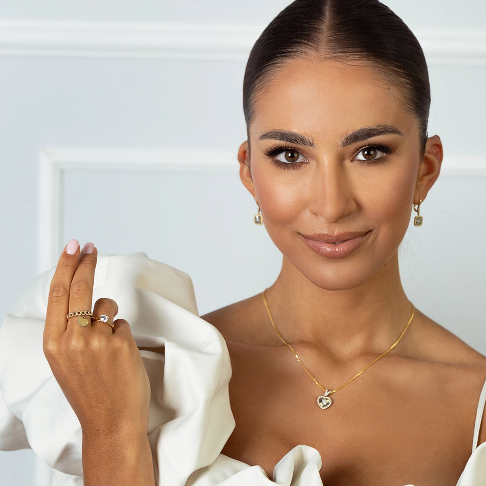 Subtiler Goldgewebter Ring Herz