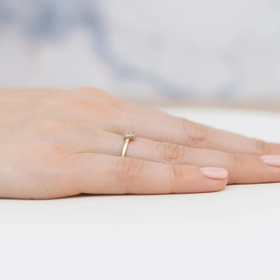 Goldring mit Zirkonia Herz