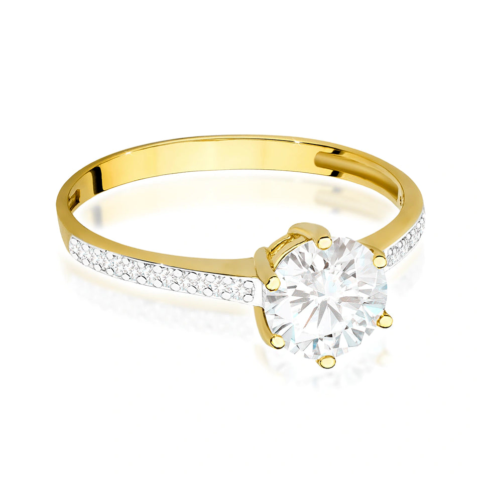 Gold Ring with Zirconia