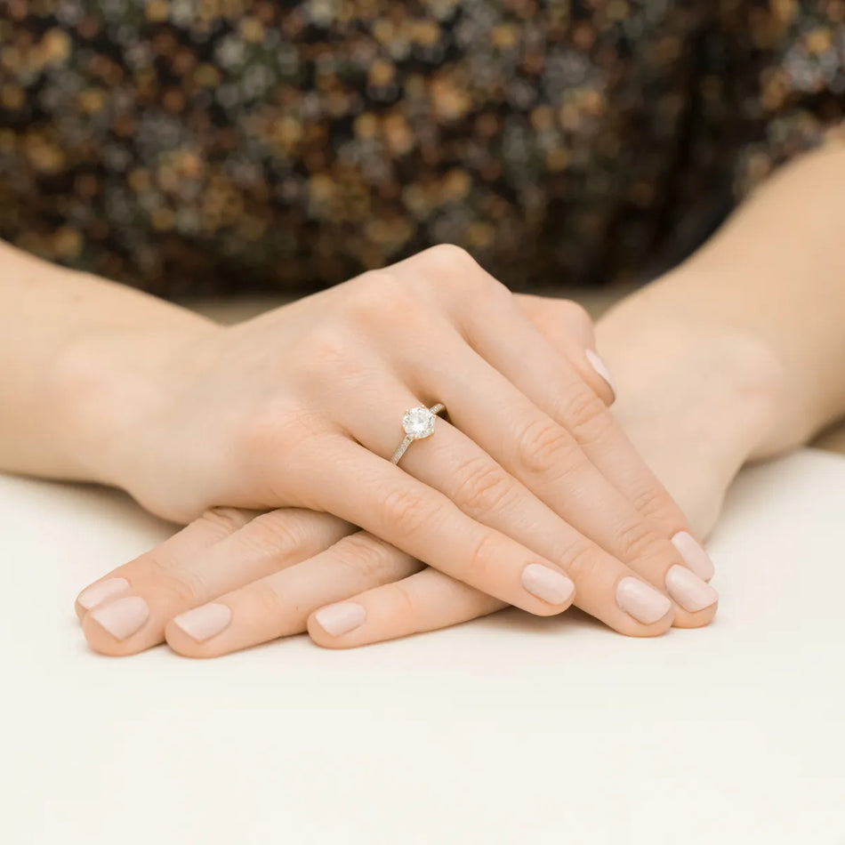 Gold Ring with Zirconia