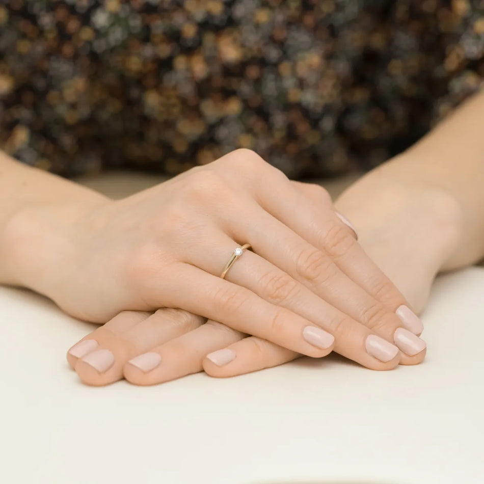 Gold Ring with Zirconia