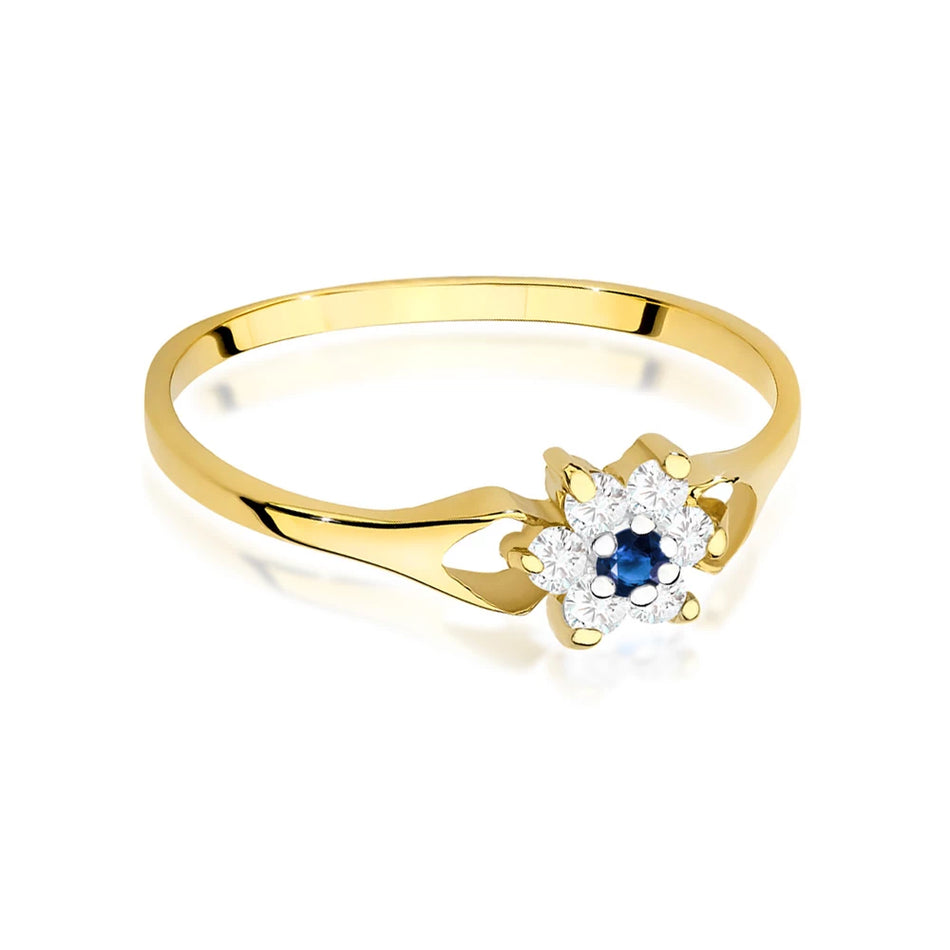 Goldring mit Zirkonia-Blume