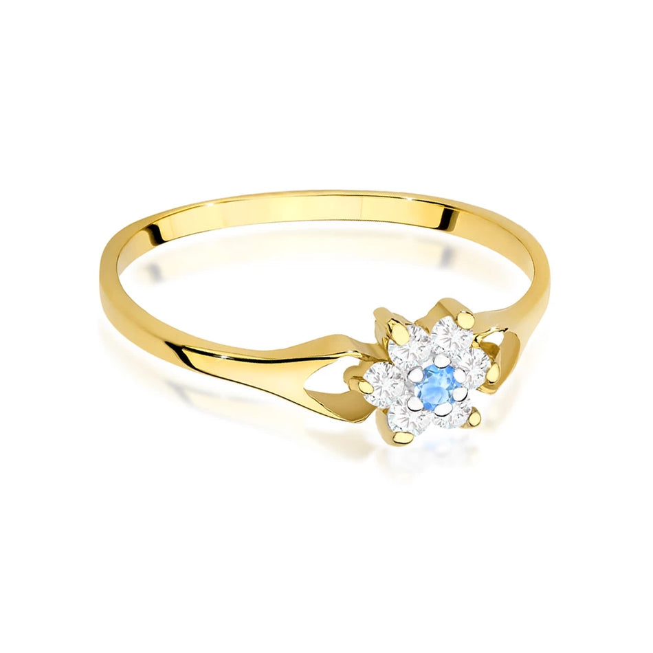 Goldring mit Zirkonia-Blume