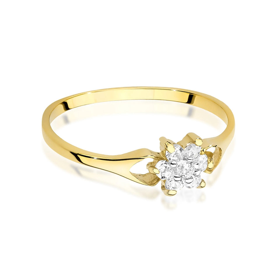 Goldring mit Zirkonia-Blume