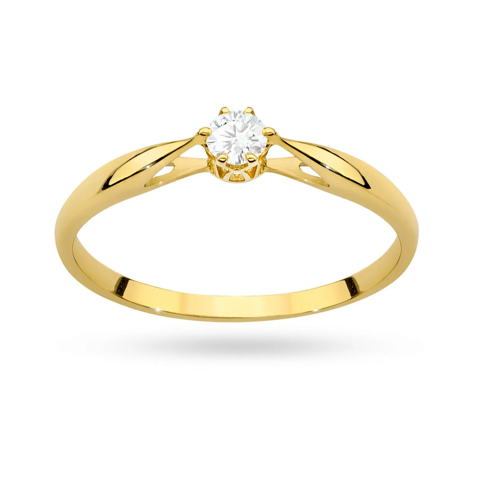 Gold Ring with Zirconia