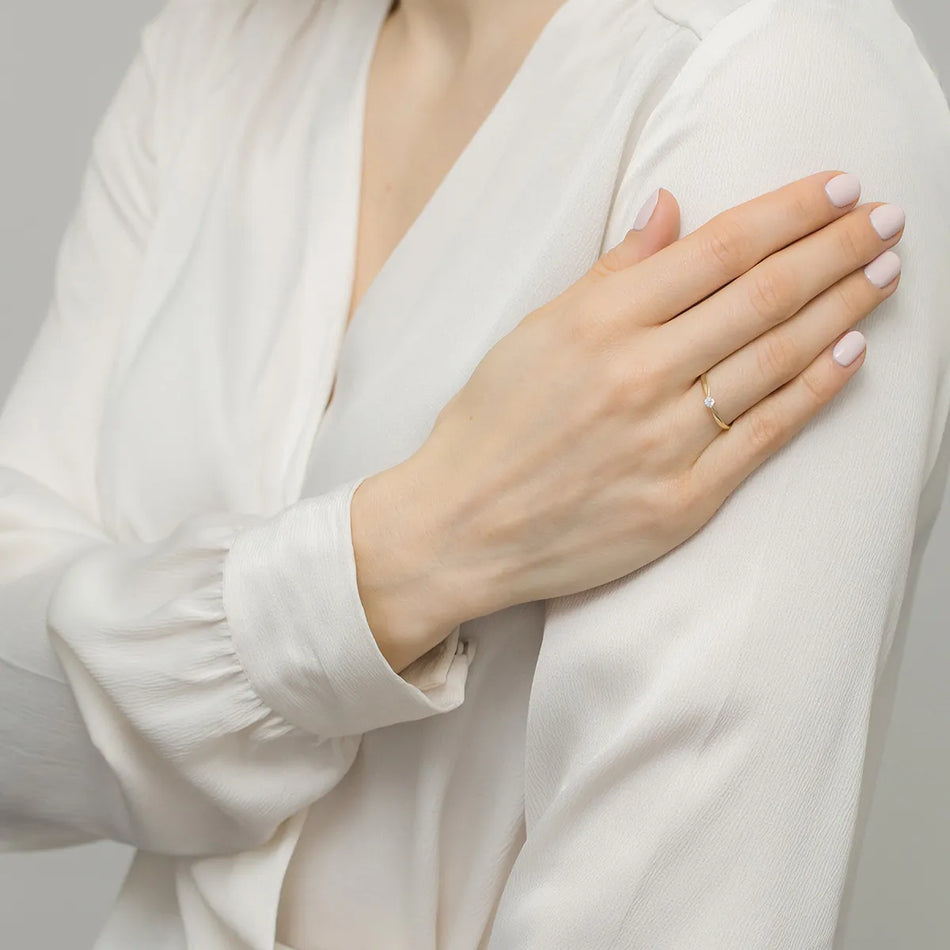 Gold Ring with Zirconia