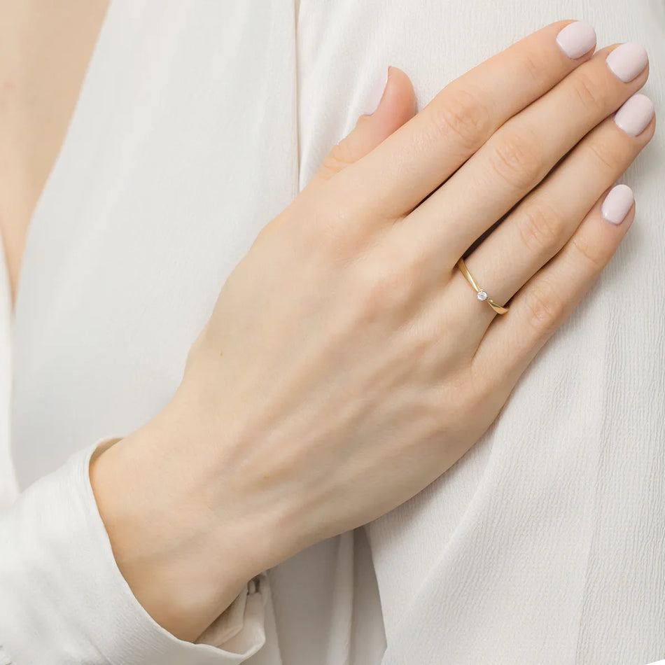 Goldring mit Zirkonia