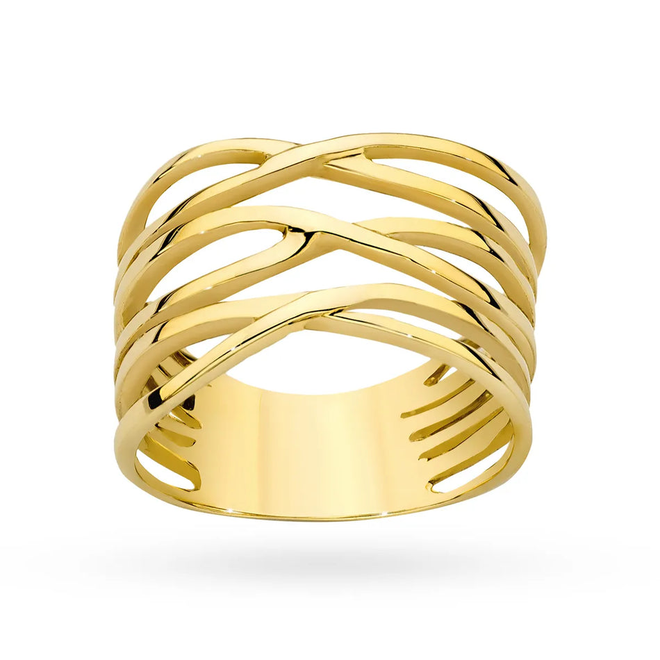 Breiter Gold Offener Ring