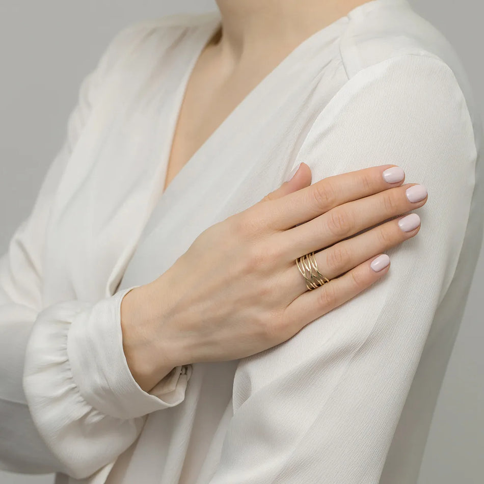 Breiter Gold Offener Ring