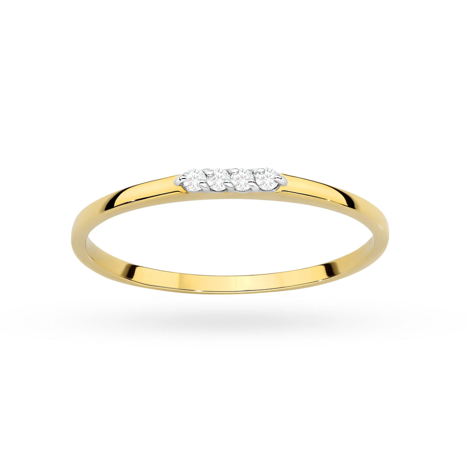 Dezenter Goldring mit Zirkonia