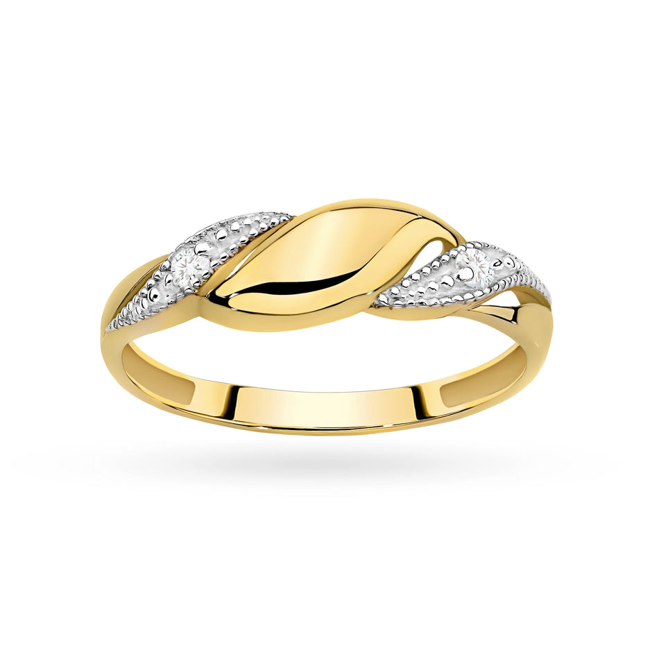Gold Ring with Zirconia Drops