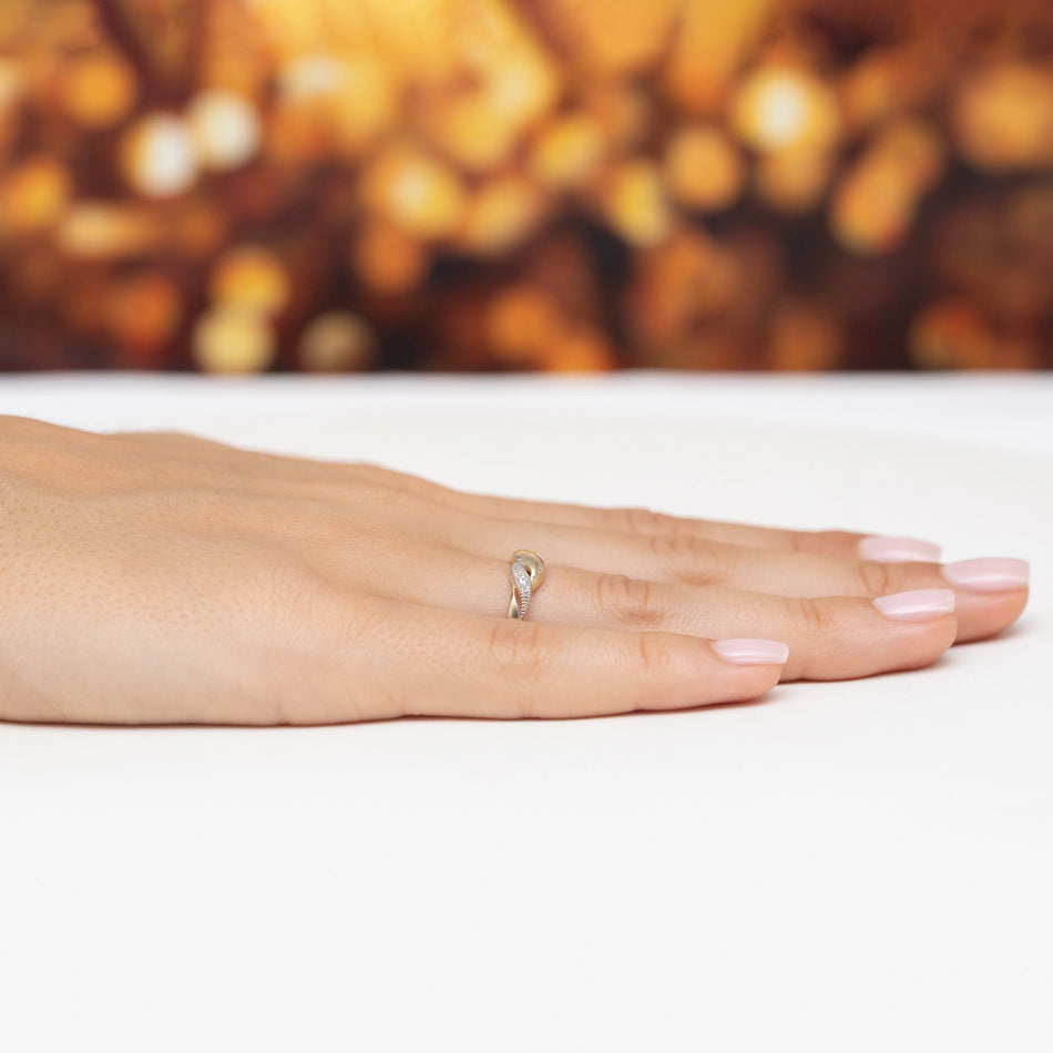 Gold Ring with Zirconia Drops