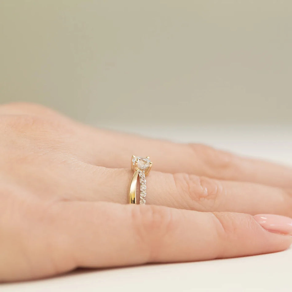 Gold Ring with Zirconia