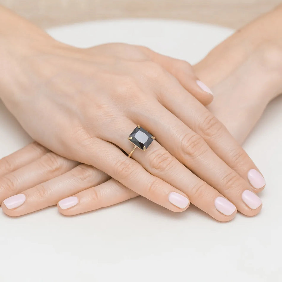 Gold-plated Silver Ring with Zirconia