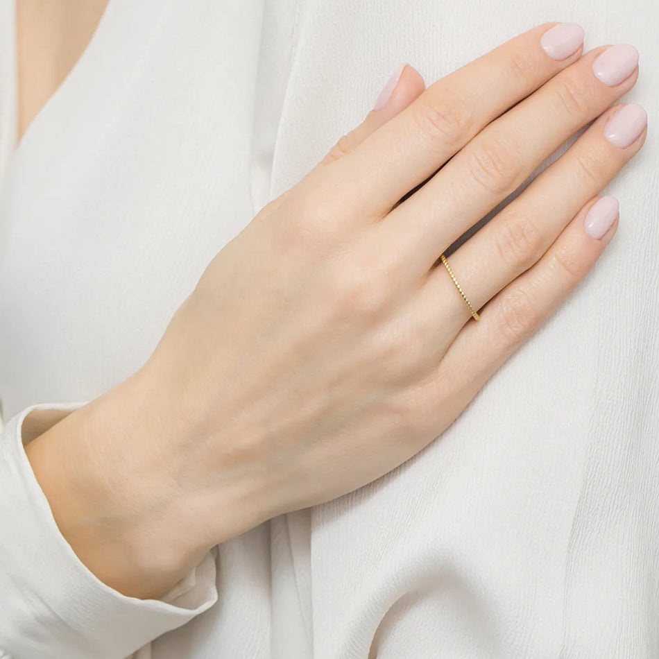 Vergoldeter Silber Geflochtener Ring