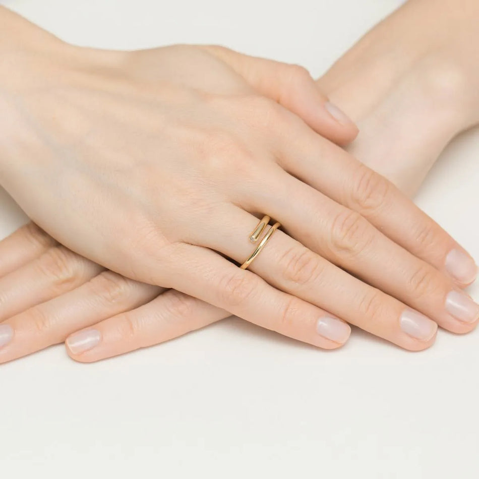 Vergoldeter Silberring mit Zirkonia