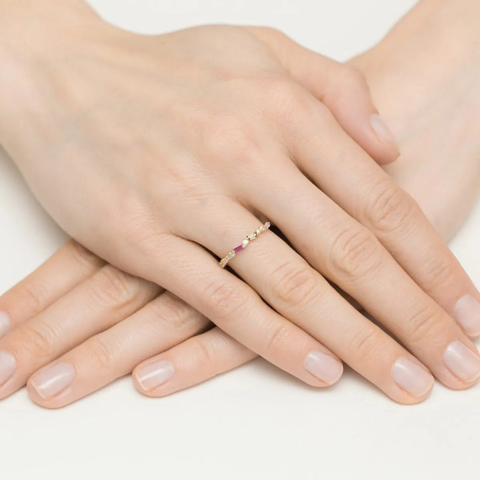 Vergoldeter Silberring mit Zirkonia