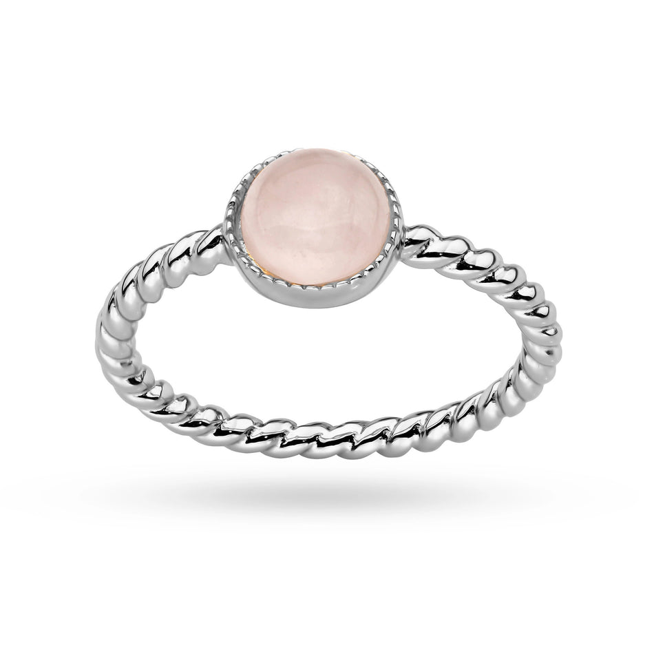 Silberring mit rosa Quarz
