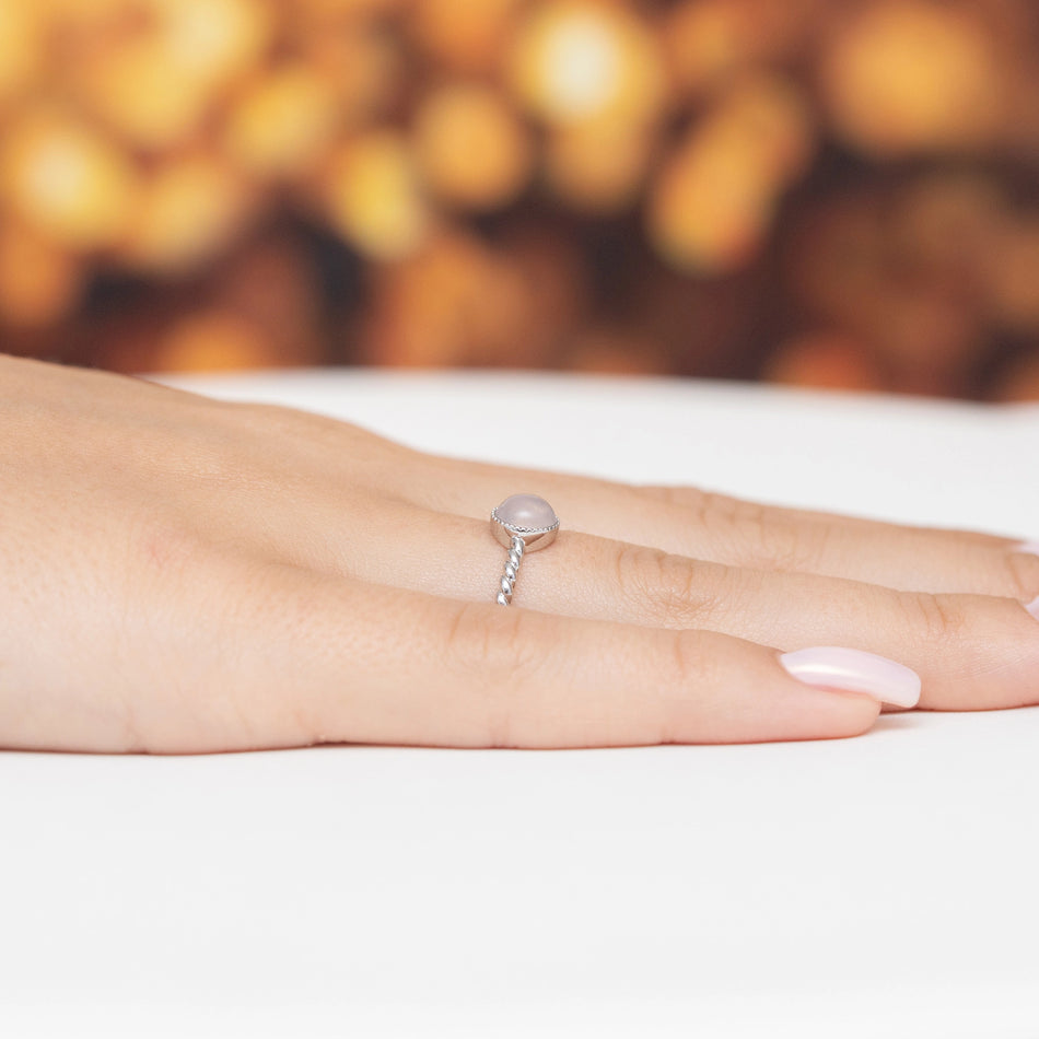 Silberring mit rosa Quarz