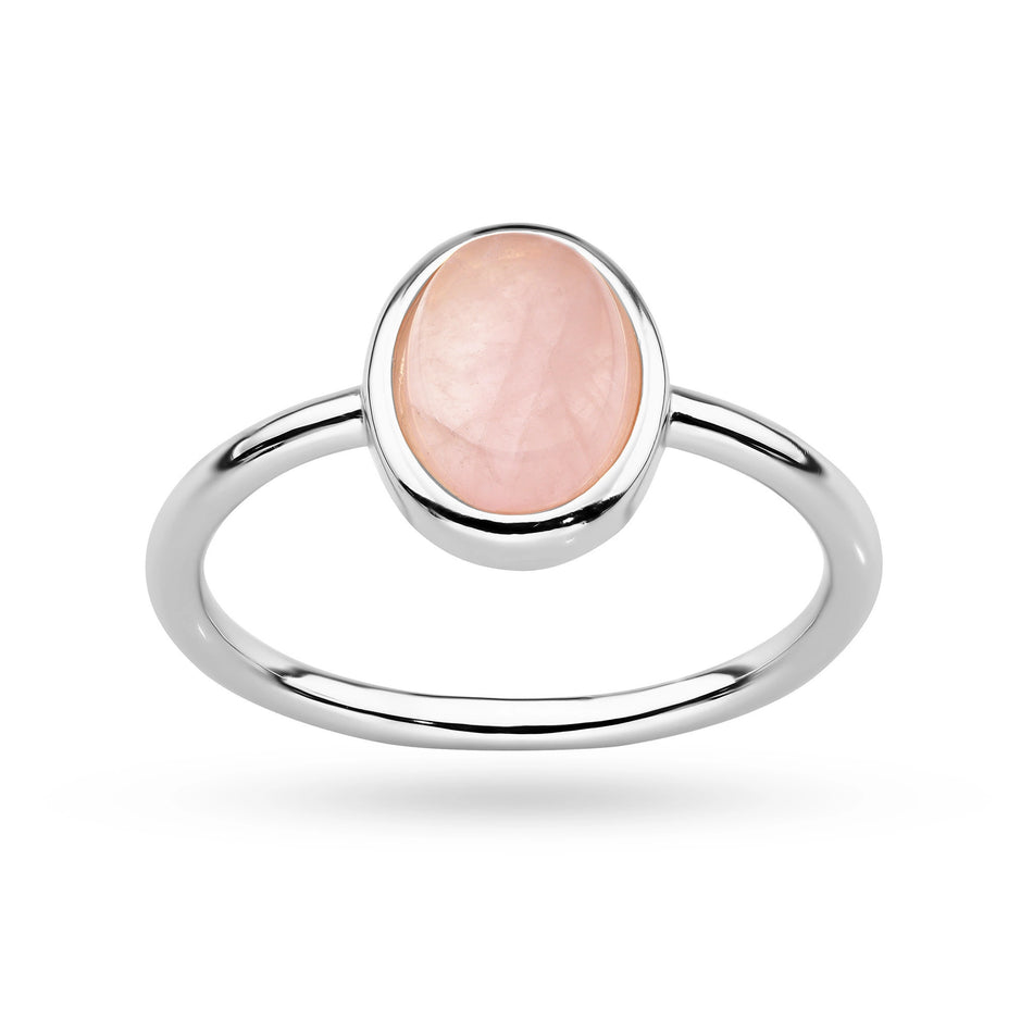 Silberring mit rosa Quarz