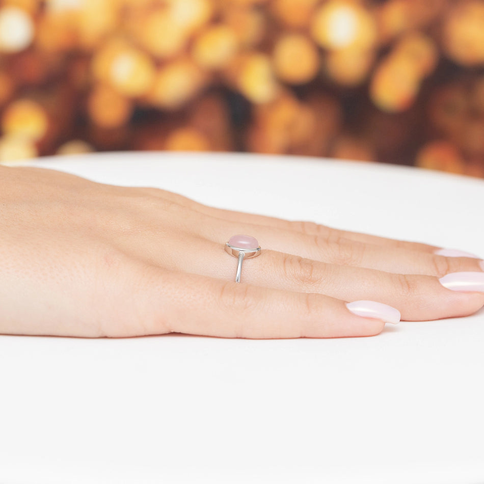 Silberring mit rosa Quarz