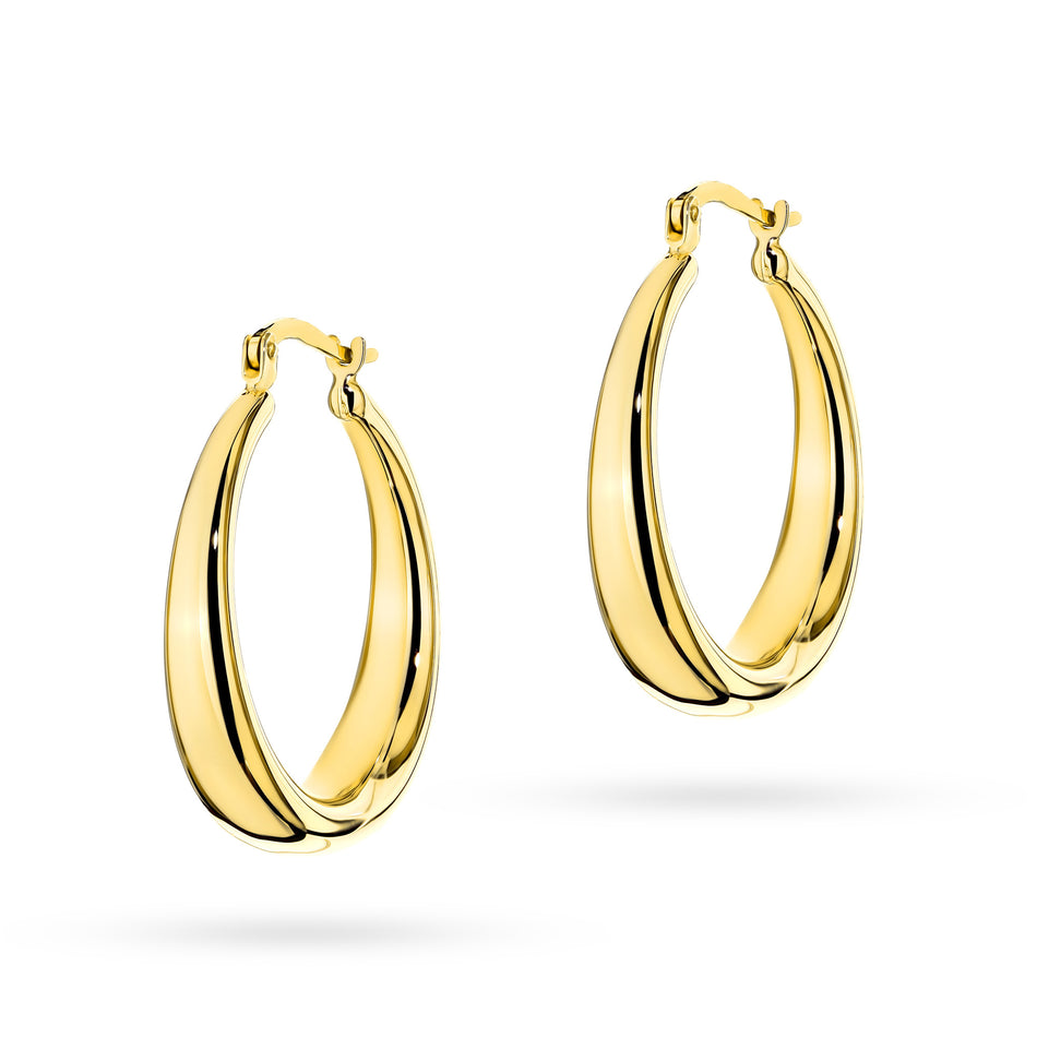 Gold Earrings with English Clasp Circles