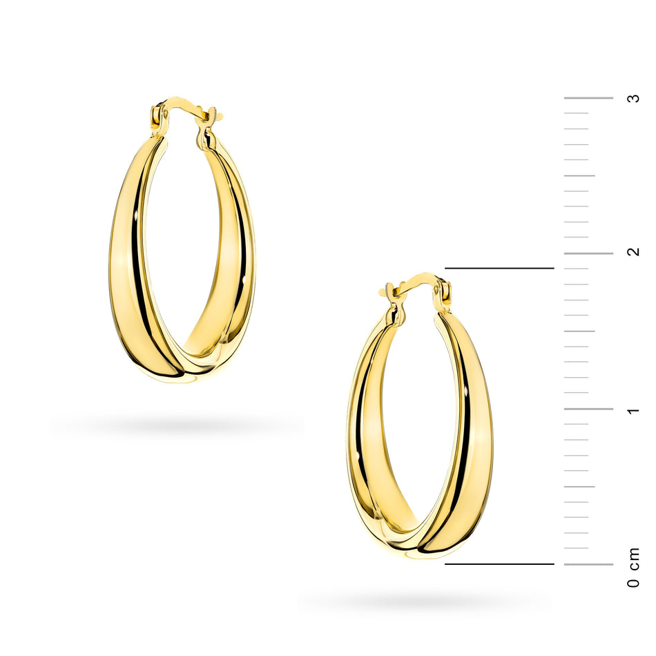 Gold Earrings with English Clasp Circles