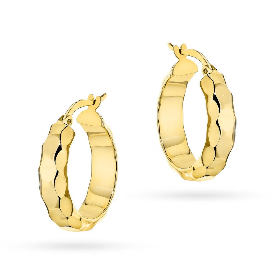 Gold Earrings with English Clasp Circles