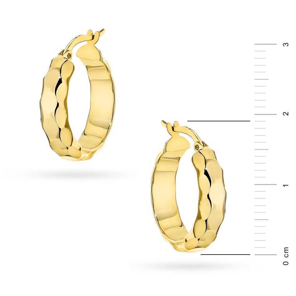 Gold Earrings with English Clasp Circles