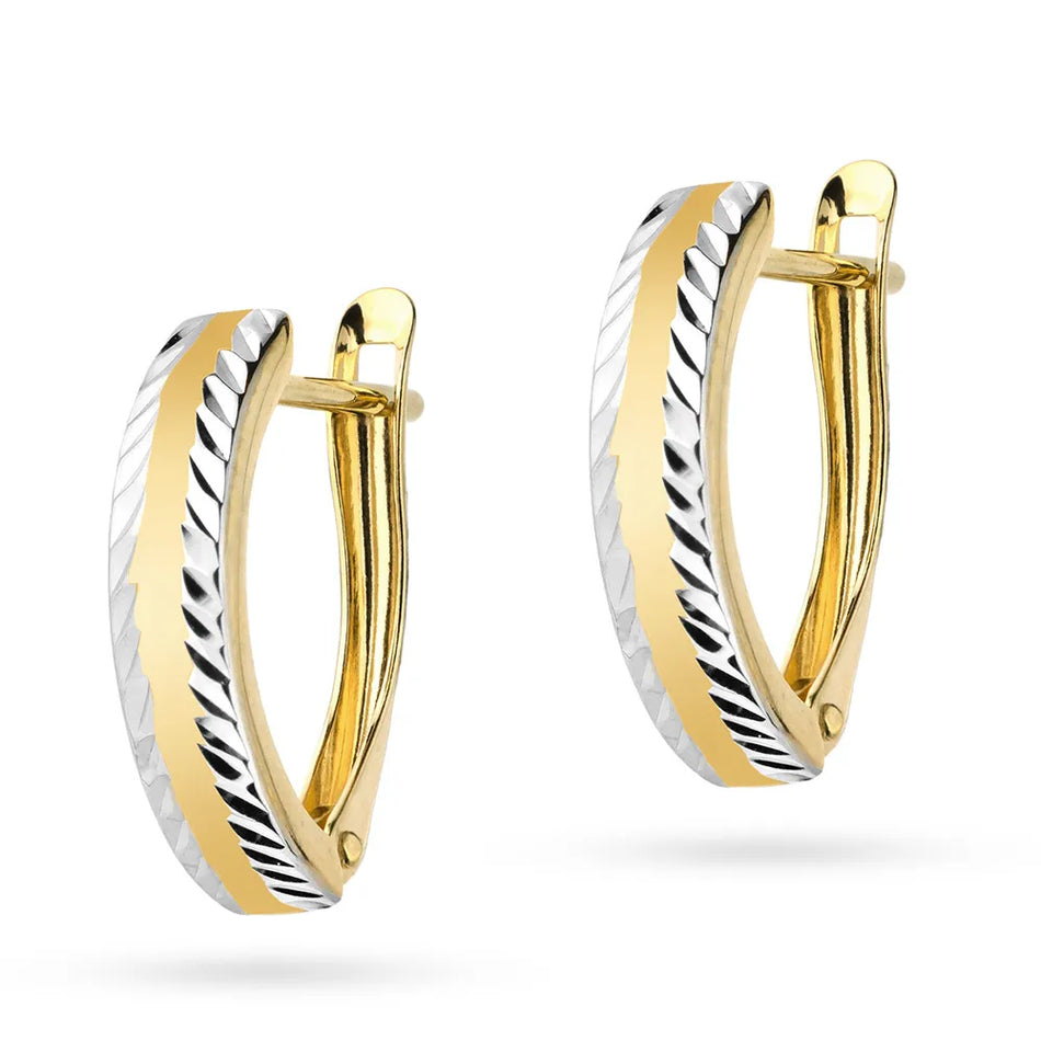 Zweifarbige Goldohrringe mit Englisch-Verschluss