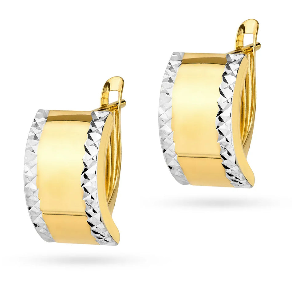 Zweifarbige Goldohrringe mit Englisch-Verschluss