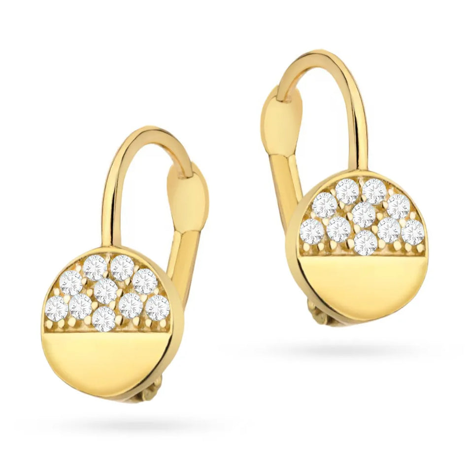 Gold Earrings with Zirconia