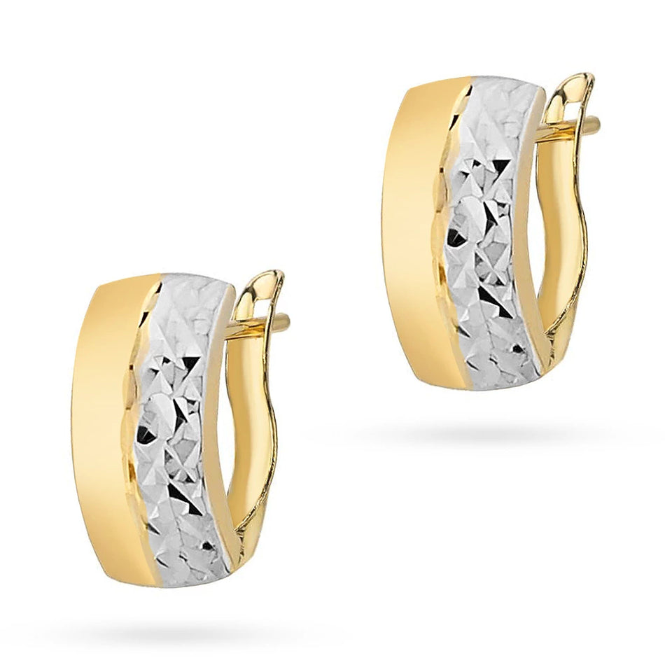 Zweifarbige Goldohrringe mit Englisch-Verschluss