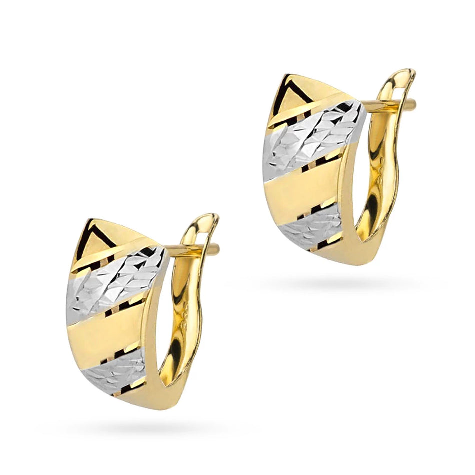 Zweifarbige Goldohrringe mit Englisch-Verschluss