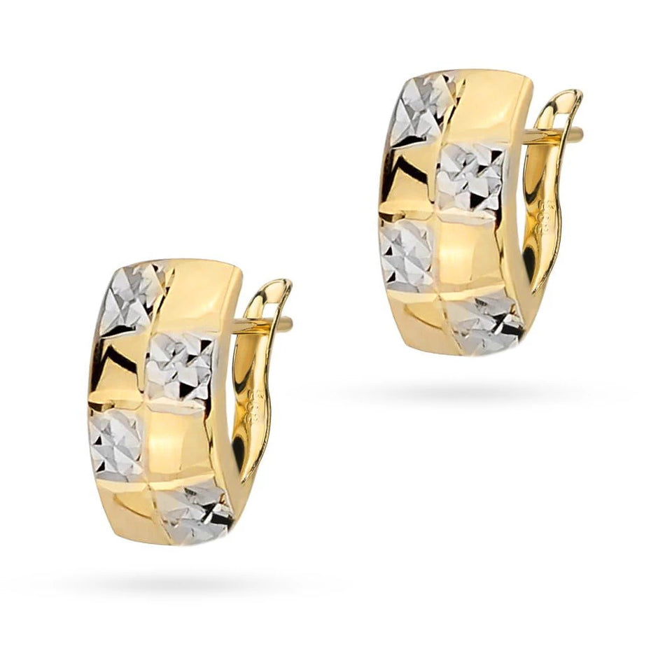 Zweifarbige Goldohrringe mit Englisch-Verschluss