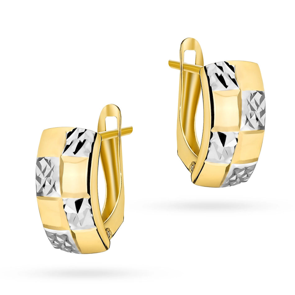 Zweifarbige Goldohrringe mit Englisch-Verschluss