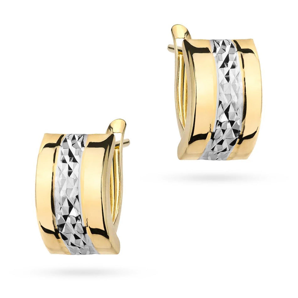 Zweifarbige Goldohrringe mit Englisch-Verschluss