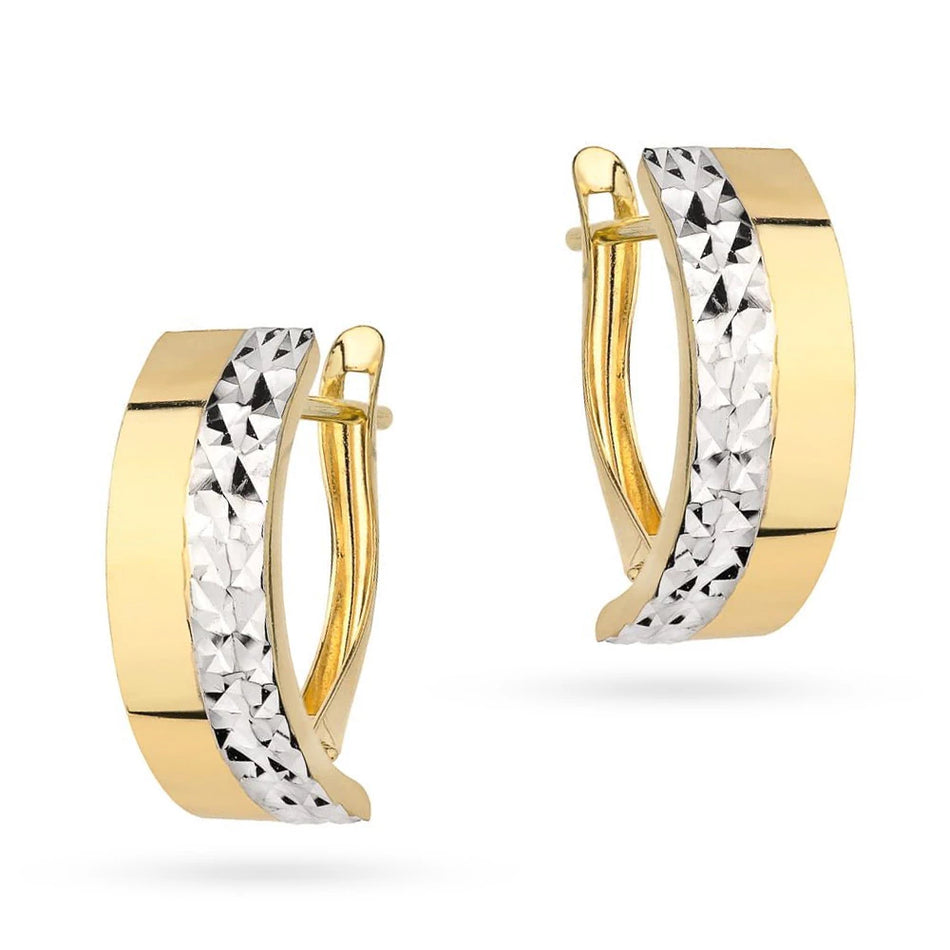 Zweifarbige Goldohrringe mit Englisch-Verschluss