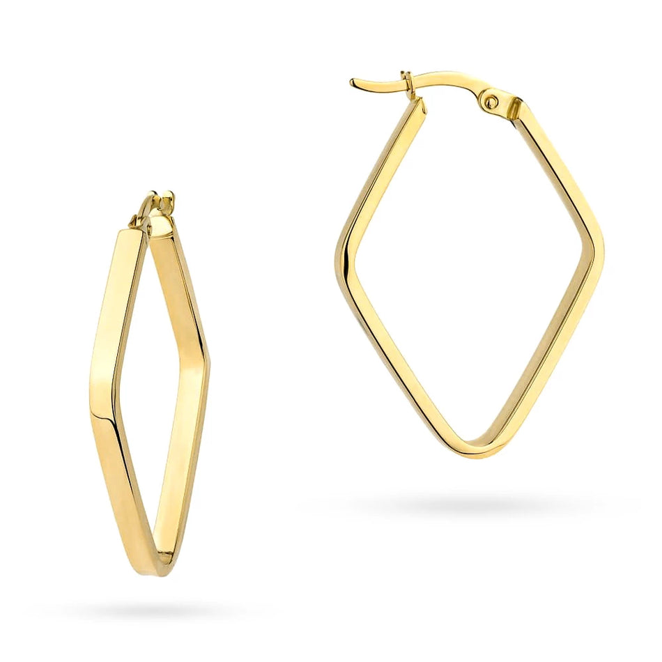 Goldohrringe mit Englischverschluss Geometrische Diamanten