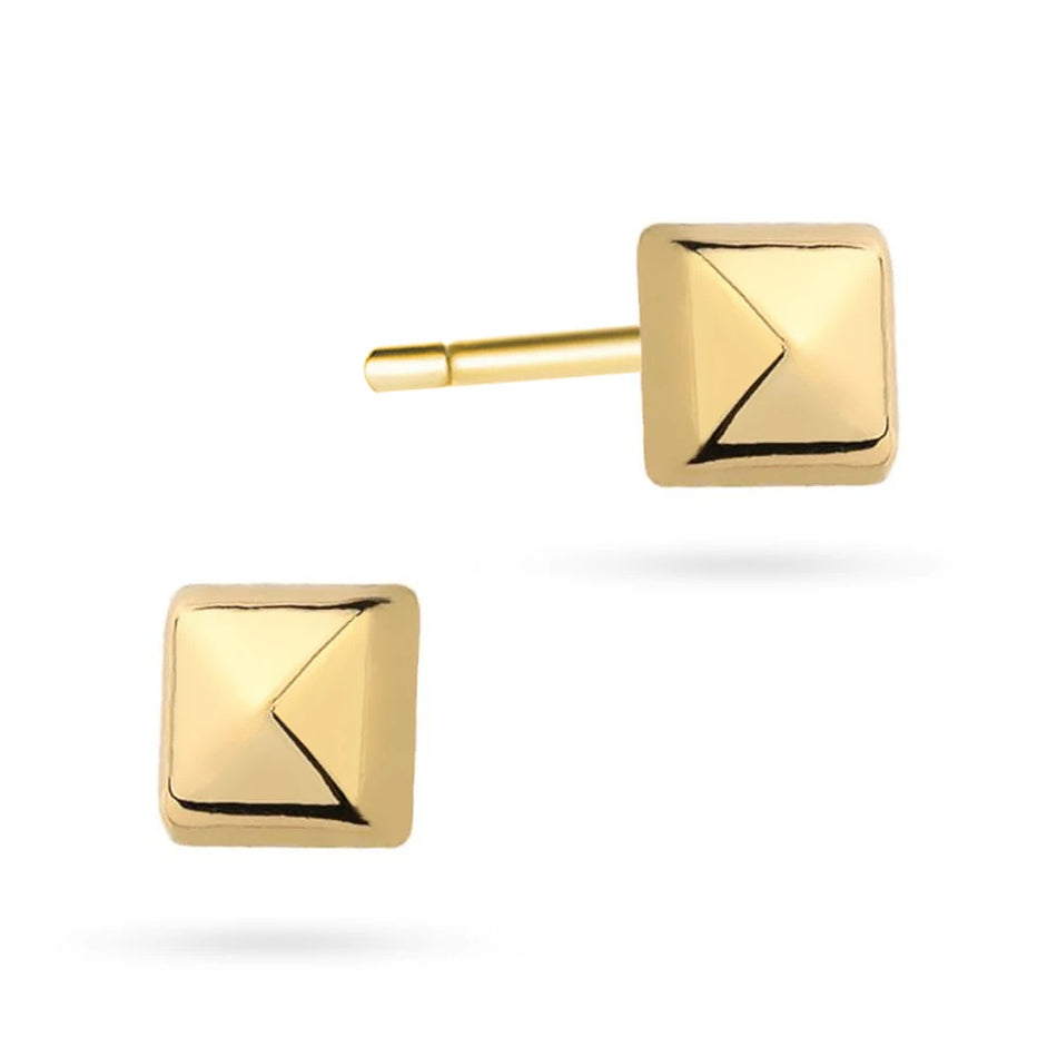 Goldene Ohrstecker Quadrate