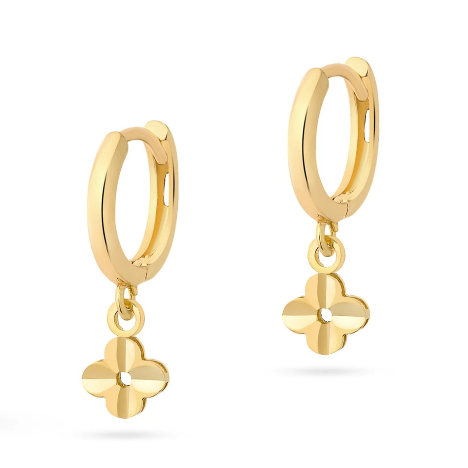 Gold Creaolen Ohrringe Kleeblätter Blumen