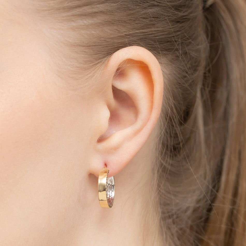 Zweifarbige Gold Creaolen Ohrringe