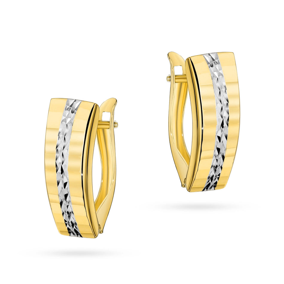 Zweifarbige Goldohrringe mit Englisch-Verschluss