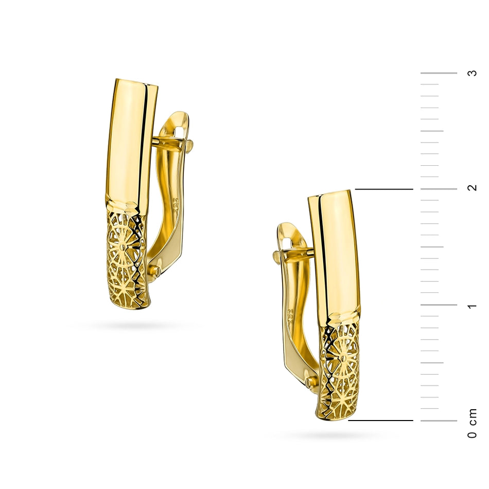 Goldohrringe mit Englischverschluss Durchbruchdesign