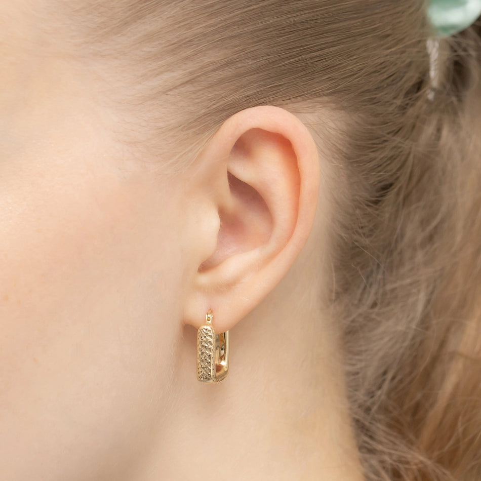 Gold Creaolen Ohrringe Rechtecke