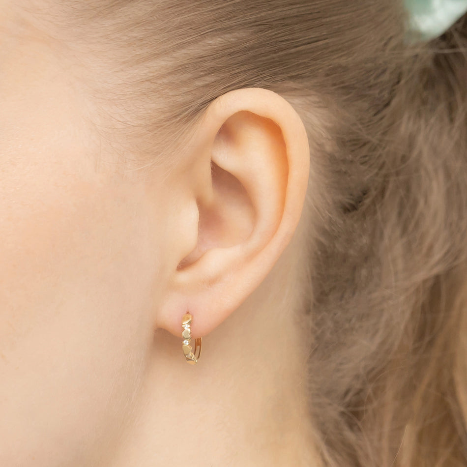 Gold Creaolen Ohrringe mit Zirkonia Herz