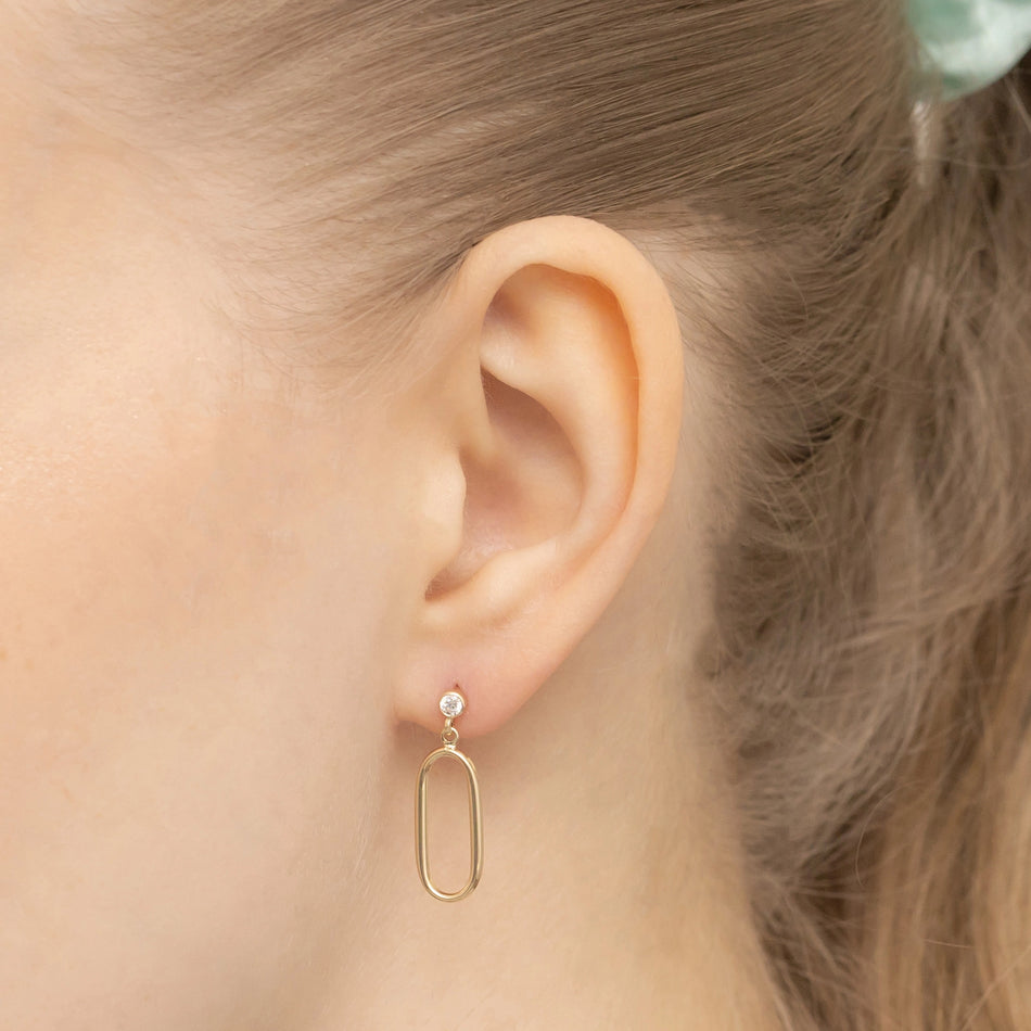 Gold Ohrstecker mit Zirkonia