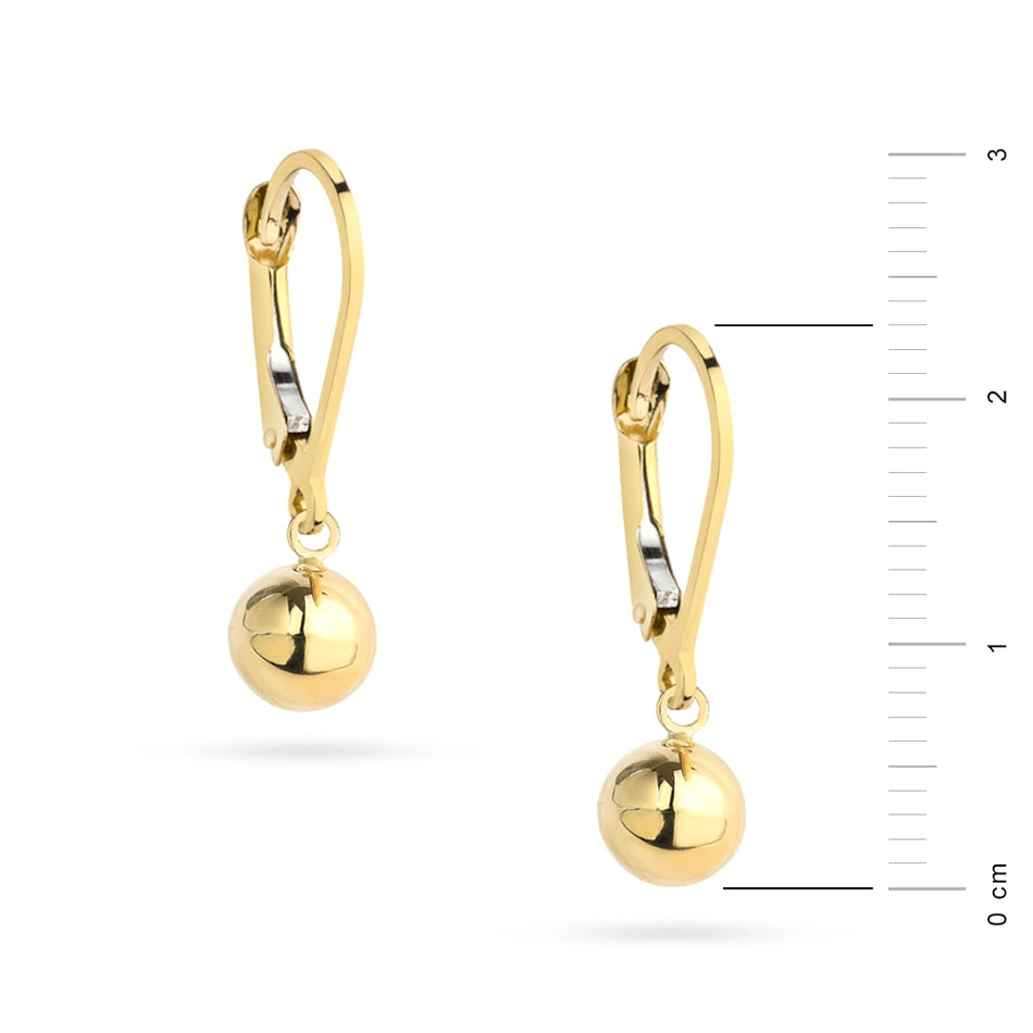 Gold Earrings with English Clasp Beads