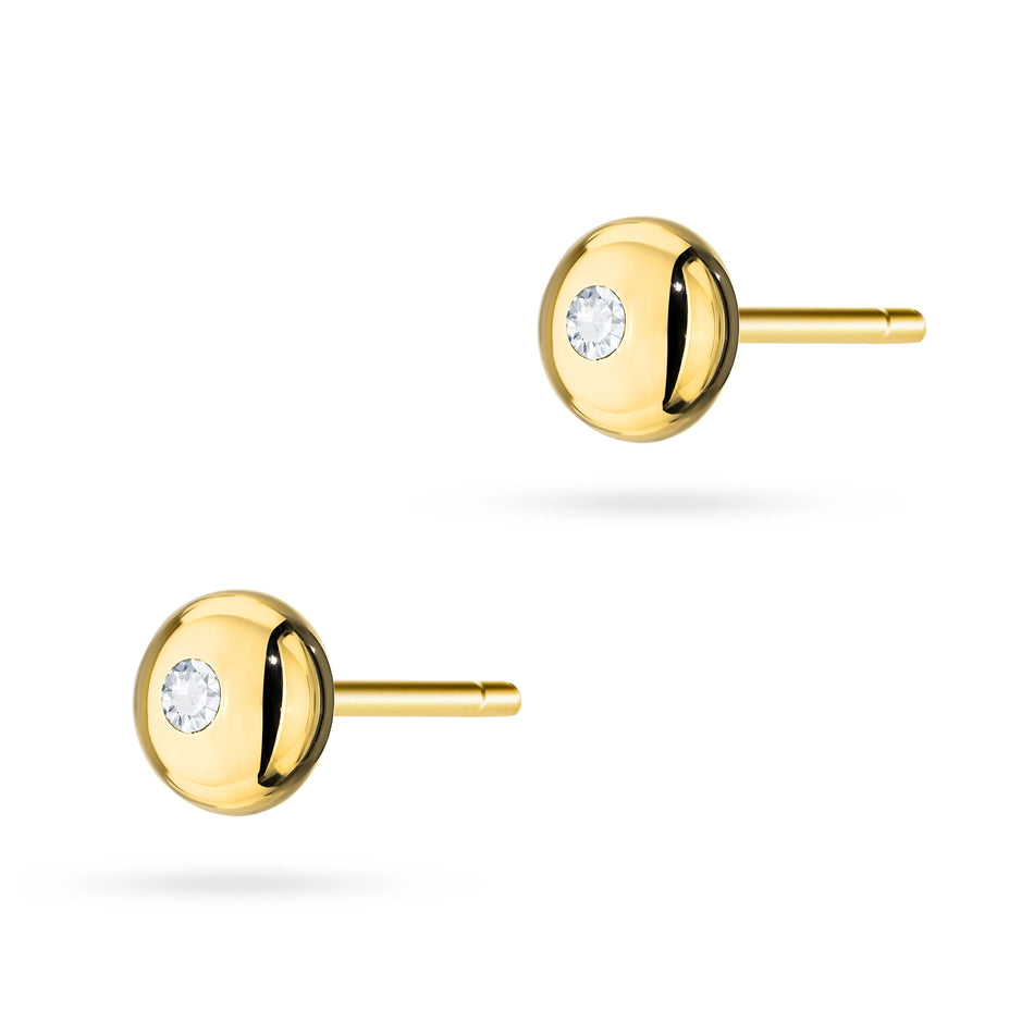 Gold Ohrstecker Halbperlen